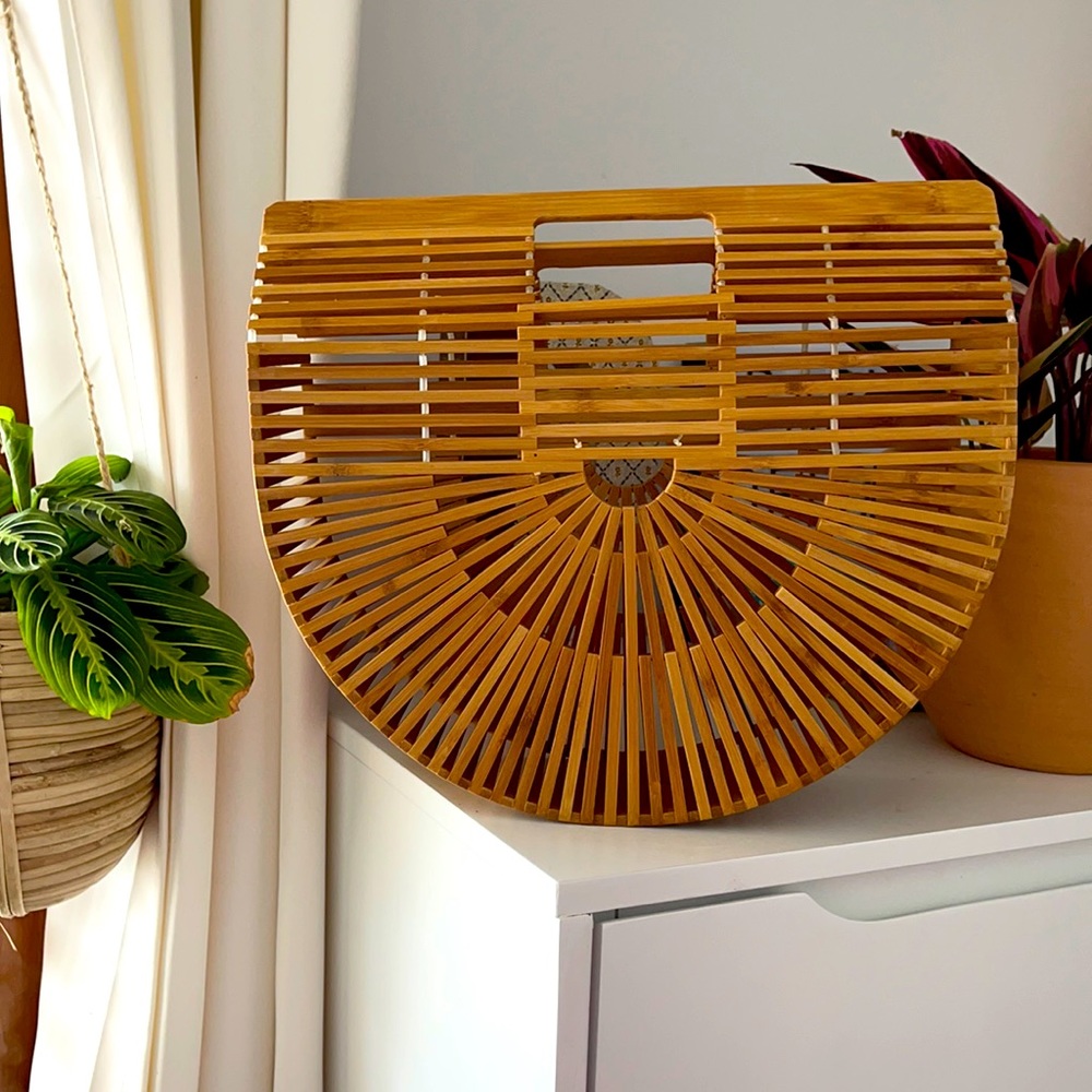 Brand new half moon bamboo bag